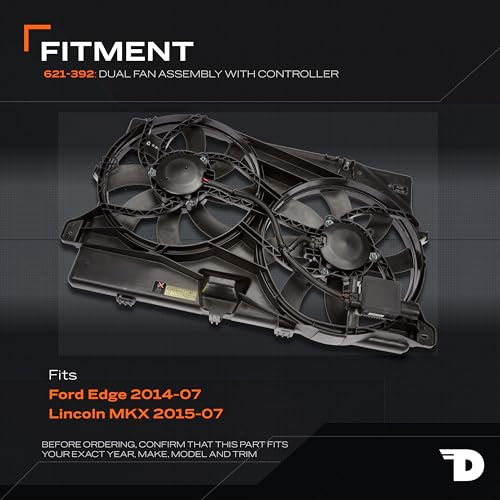 Dorman Patented 621-392 Dual Fan Assembly with Controller Compatible with Select Ford / Lincoln Models