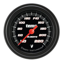 Velocity Black Classic Instruments 2 1/8 in Stock Eliminator Temperature Gauge VS129BBLF