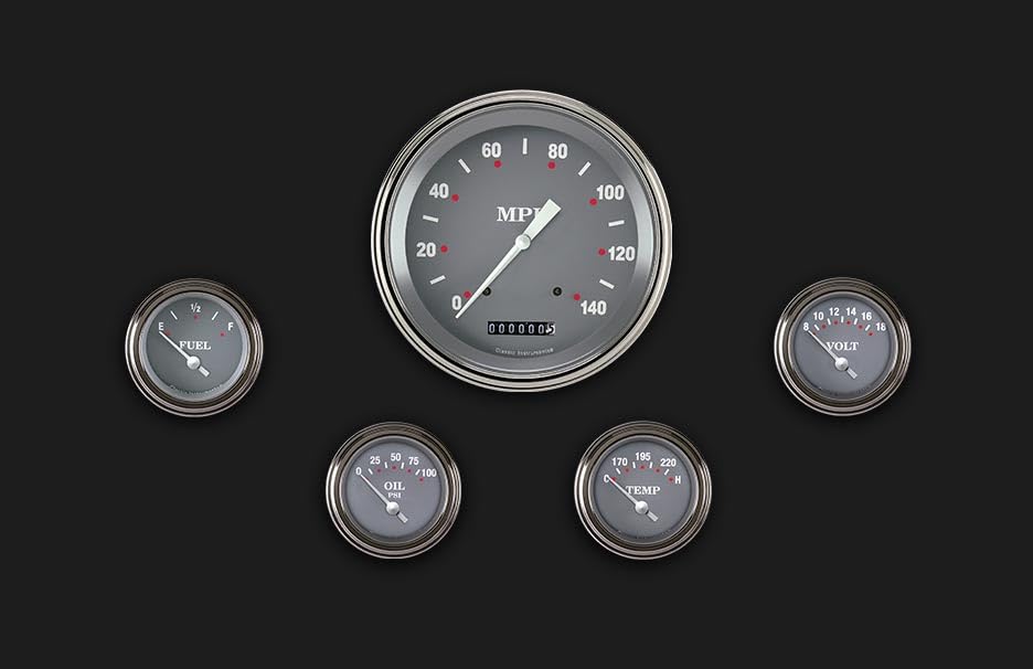 SG54SLF Classic Instruments Silver Gray 4 5/8" Speedometer 4-2-1/8" Fotv - GM