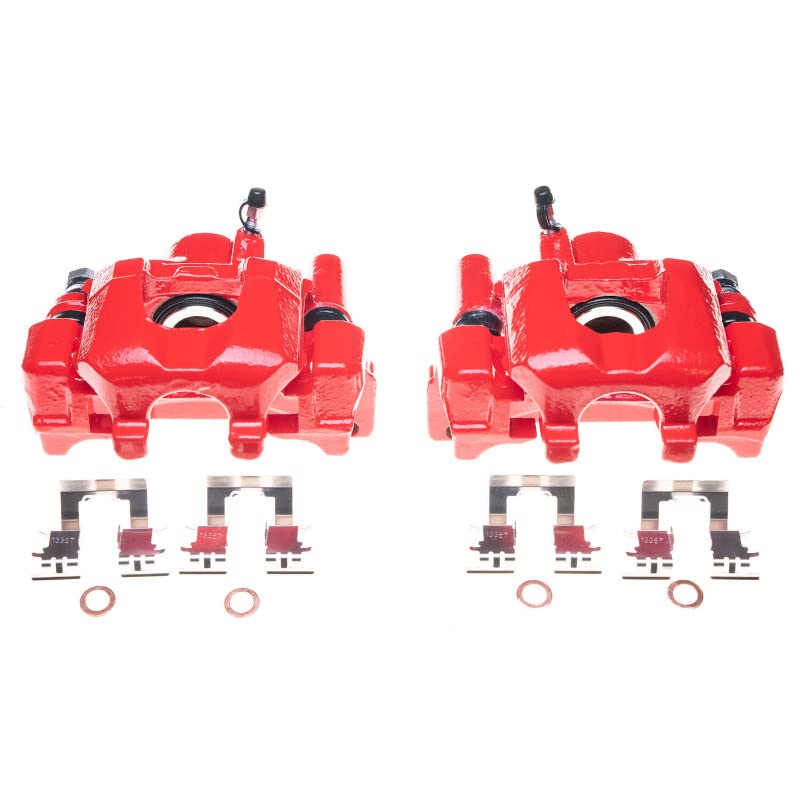 Power Stop S2684B Rear Pair of High-Temp Red Powder Coated Calipers For Toyota Highlander 2001-2003 [Model Specific]