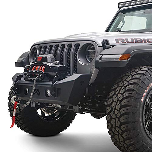 Fab Fours Stubby JK07-B1951-B Raw Front Winch HD Bumper