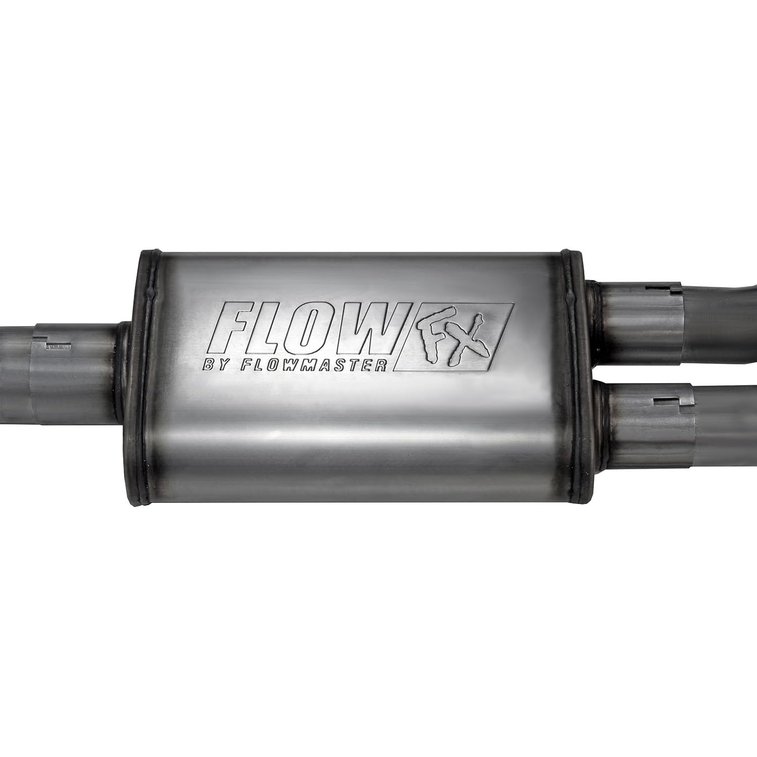 Flowmaster FlowFX 718116 Cat-Back Exhaust Kit 3 to 2.5 Inch Dual Same Side Exit 409 Stainless Steel 4 Inch Black Ceramic Coat 304 Stainless Steel Tips Compatible with 2020-2024 Ford F-150 2.7 3.5 5.0L