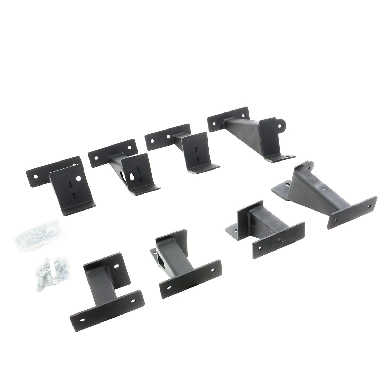 Dominator Xtreme Go Rhino Frame Slider Brackets | Mild Steel, Textured Black | FSD4516TK | Fits 2020-2024 Jeep Gladiator JT, 4-Door