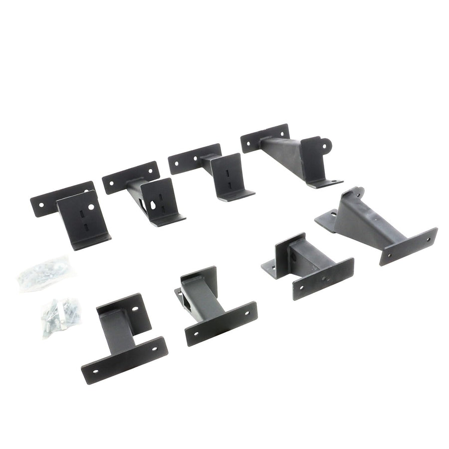 Dominator Xtreme Go Rhino Frame Slider Brackets | Mild Steel, Textured Black | FSD4516TK | Fits 2020-2024 Jeep Gladiator JT, 4-Door