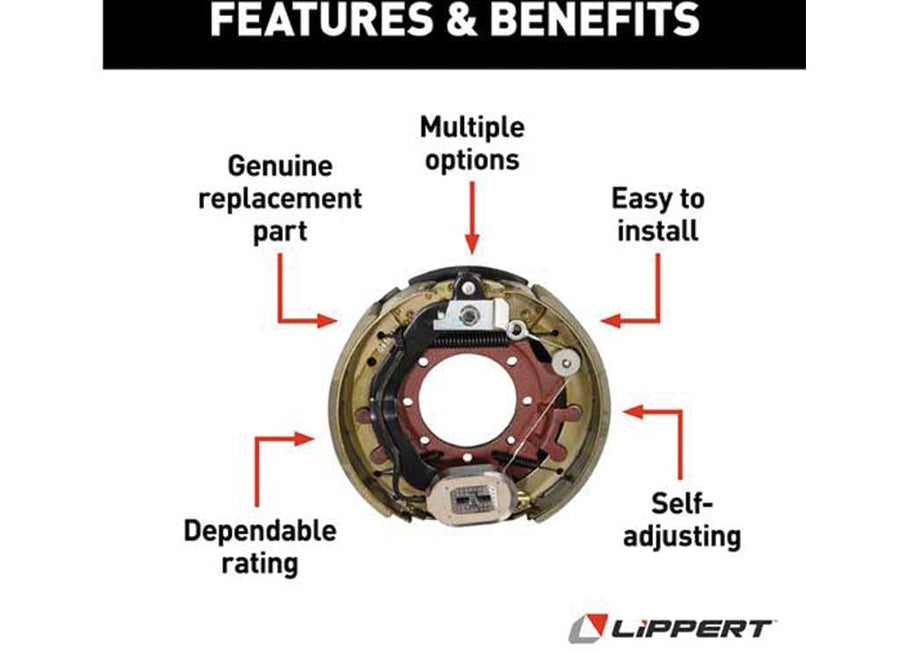 Driver Side LIPPERT COMP 181935 Electric Brake Assembly