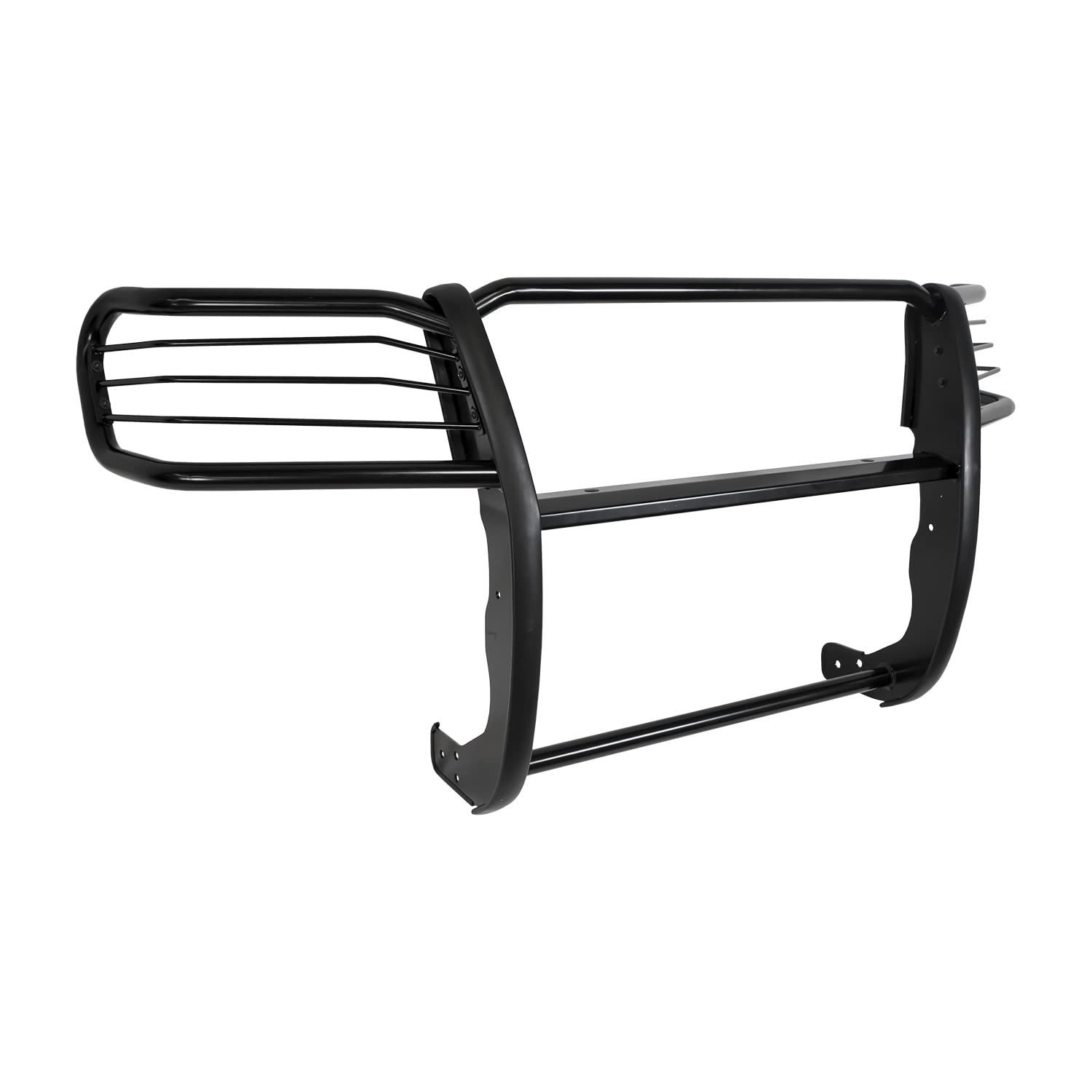 TrailFX Grille Guard Steel Fits 2005-2015 Toyota Tacoma Gloss Black Powder Coated 1-Piece 1.5-Inch Diameter with Brush Guard, Bolt On Installation TrailFX E0003B