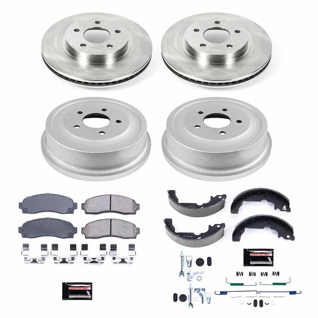 Power Stop Autospecialty KOE15219DK Front and Rear Replacement Brake Kit-OE Brake Drums & Ceramic Brake Pads For Saturn Vue 2002-2007 [Model Specific]