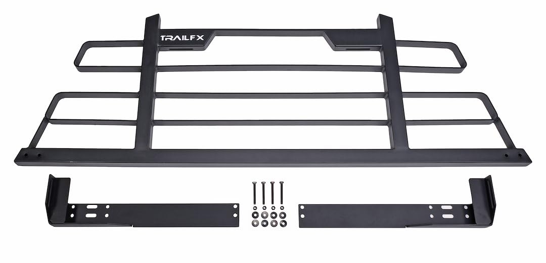 TrailFX Headache Rack Titanium Black Powder Coated Steel Frame Fits Dodge Ram 1500 2002-2024 with Mounting Kit Fits Cross Bed Tool Boxes TrailFX HR002B