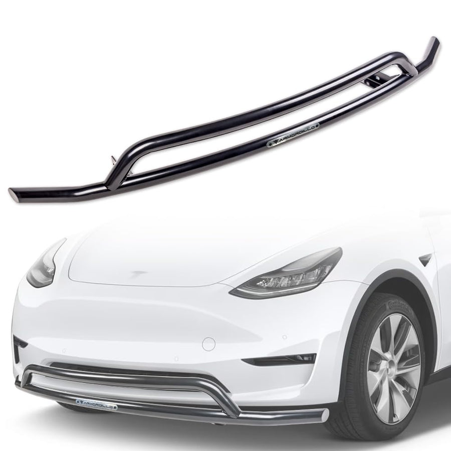 Front Bumper Guard Armordillo Aluminum|Compatible with 2020-2024 Tesla Model Y|8735503|Black|Bull Bar