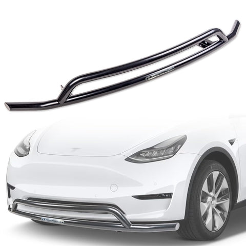 Front Bumper Guard Armordillo Aluminum|Compatible with 2020-2024 Tesla Model Y|8735503|Black|Bull Bar