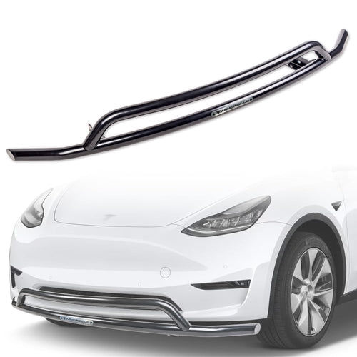 Front Bumper Guard Armordillo Aluminum|Compatible with 2020-2024 Tesla Model Y|8735503|Black|Bull Bar