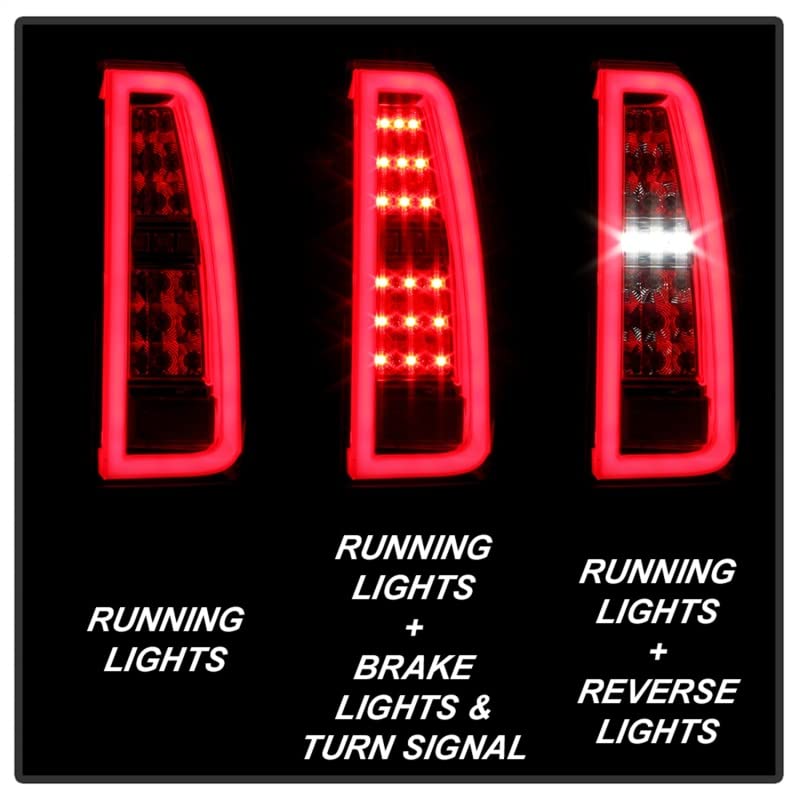 Chevy Tahoe/Suburban 15-19 Spyder 5085085 LED Tail Lights - Red Clear light bar