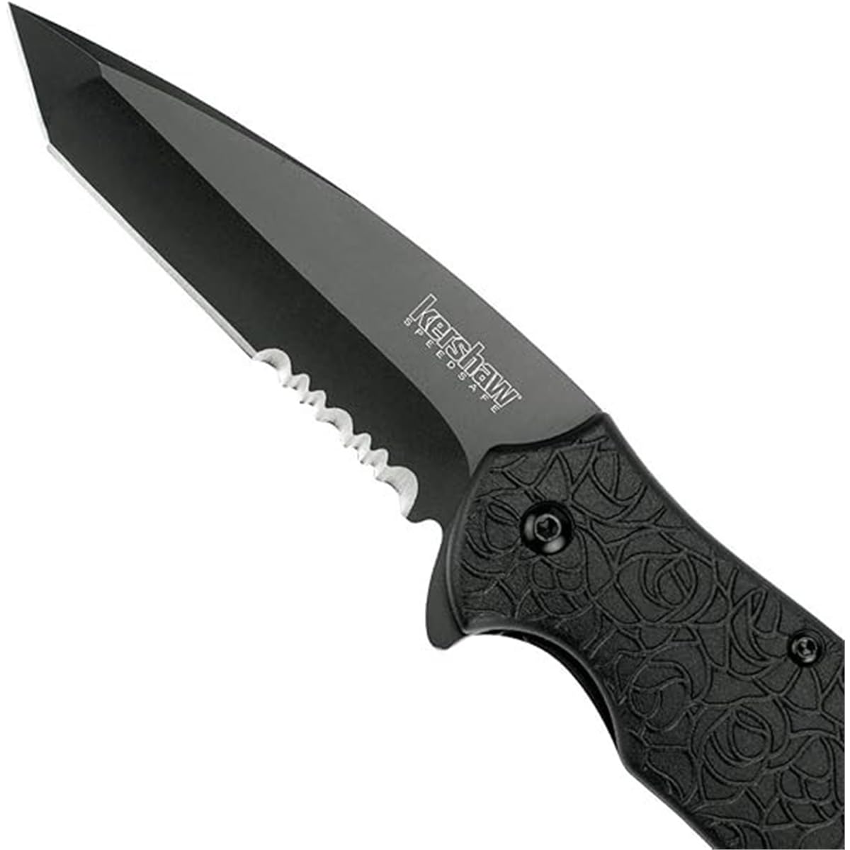 Kershaw Tanto Kuro Assisted Opening Knife (3.125" Black Serr) 1835TBLKST