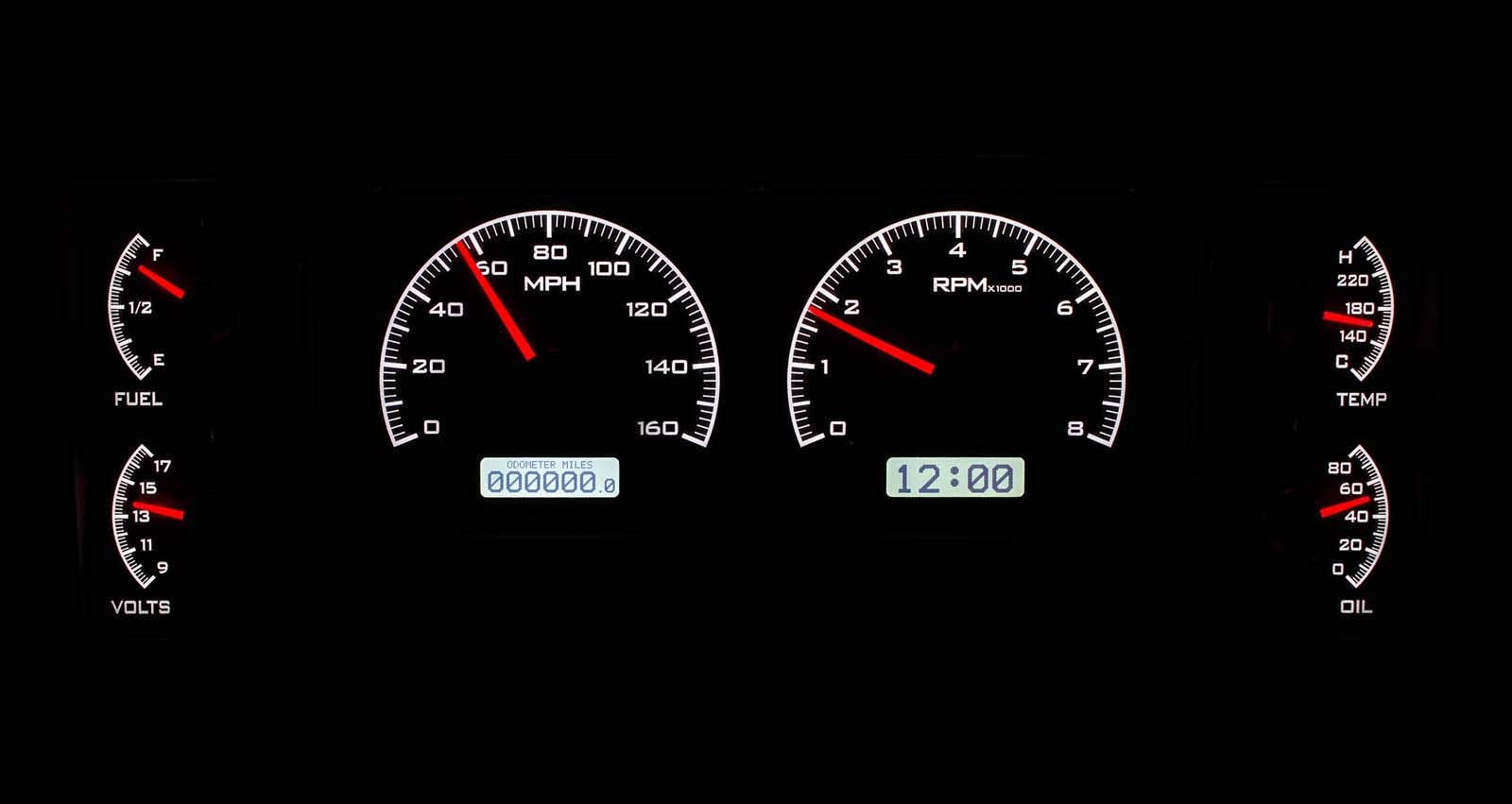 Dakota Digital VHX-84B-REG-S-W 84-87 Buick Regal Grand National Analog Gauges Silver Alloy White