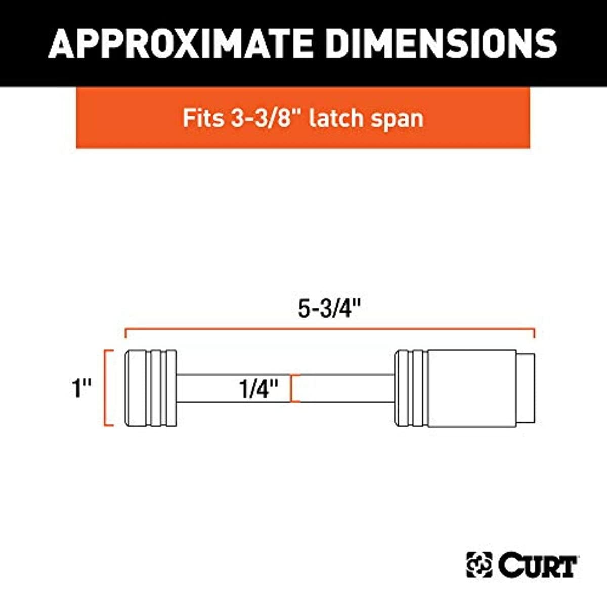 CURT Chrome Trailer Tongue Coupler Lock, 1/4-Inch Pin Diameter, Span Up to 3-3/8-Inch