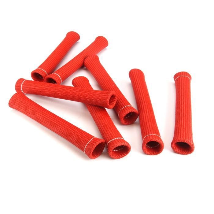 KIT: Spark Plug Insulation Sleeve 8 Pieces, 1" Diameter, 7.5" Long, RED