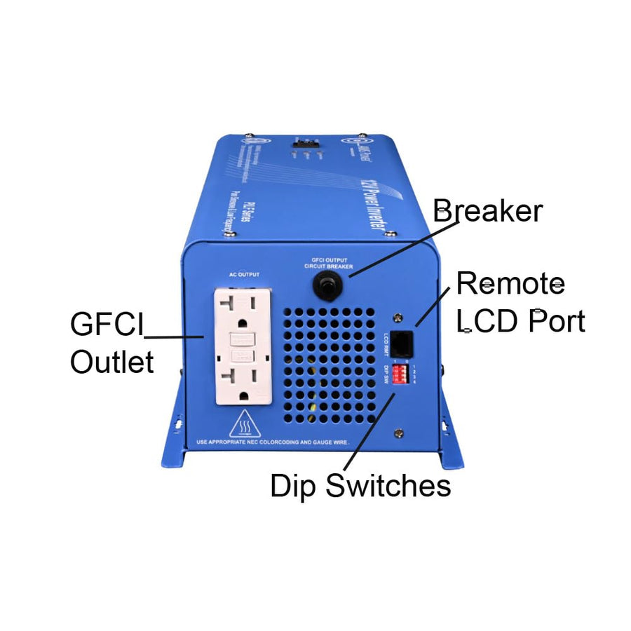 1000 Watt AIMS Power 12V Low Frequency Pure Sine Inverter ETL Listed Conforms to UL458/CSA