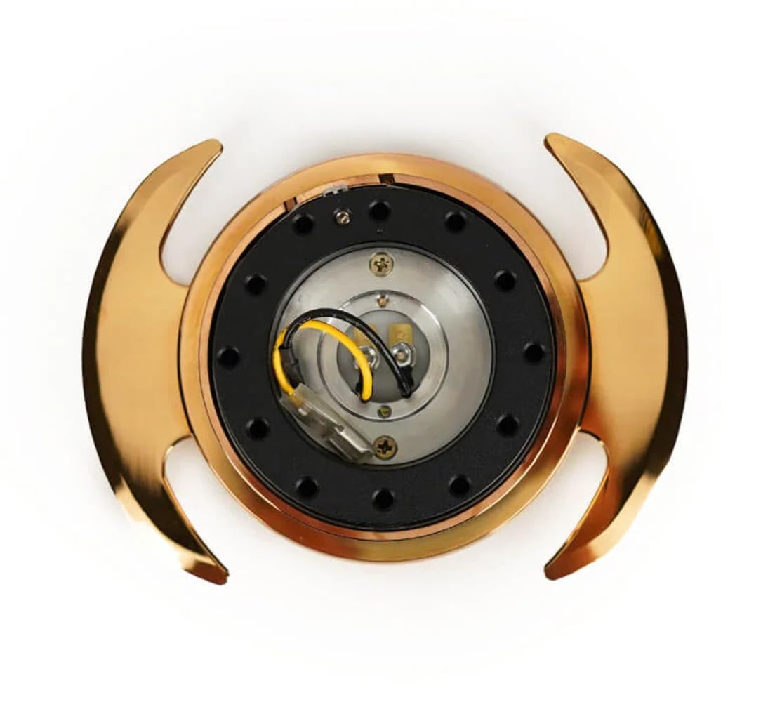 NRG Innovations Gen 3.0 Steering Wheel Quick Release Kit Adapter, Black Body/Chrome Rose Gold Ring With Handles NRG-SRK-650BK-CRG