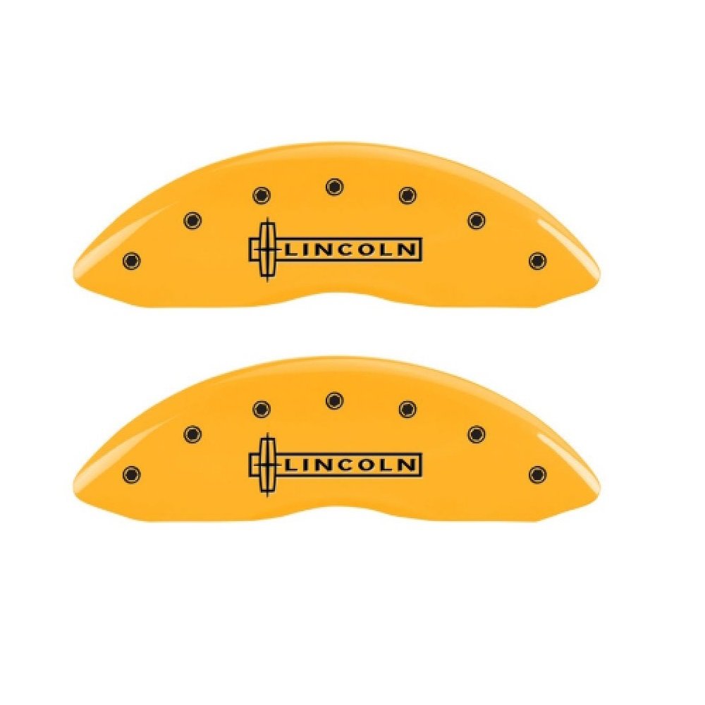 MGP Caliper Covers Yellow Powder Coat Finish 36024SLCNYL Black Characters Disc Brake Caliper Cover, Set of 4