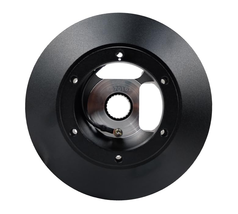 NRG Innovations Short Hub Racing Style Steering Wheel, Lockable Aluminum Steering Shaft, 6x70mm Bolt Pattern Quick Release Adapter Unit, Compatible With 04-08 Ford F150, Black, NRG-SRK-164H