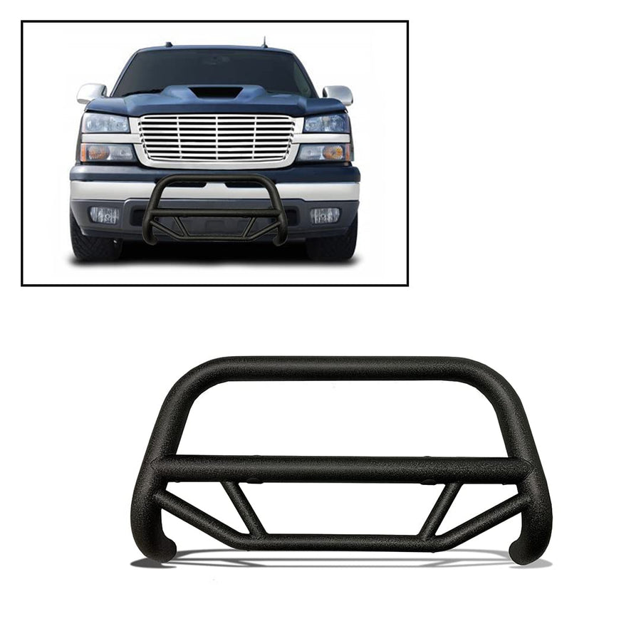 Max T Black Horse Bull Bar Textured Black Compatible with 1999-2006 Chevrolet Silverado 1500|1999-2006 GMC Sierra 1500-MBT-MG703