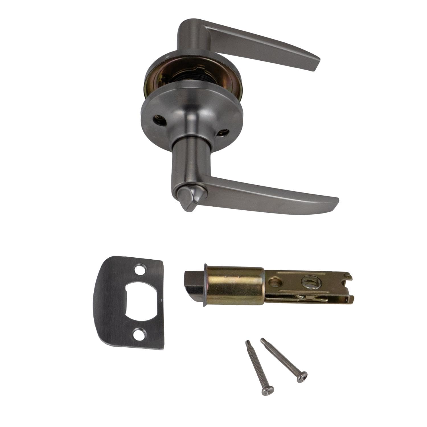 Aluminum Global Link RV Interior Lever Style Privacy Lockset, Brushed Satin Nickel