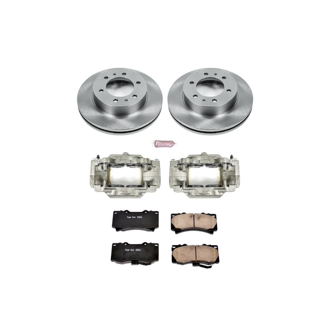 Power Stop KCOE3035 Replacement Front Stock Brake Kit (with Calipers) For Hummer H3 2006-2010, Hummer H3T 2009-2010 [Model Specific]