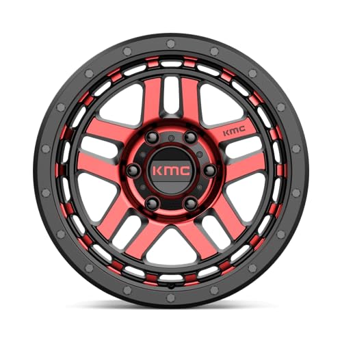 KMC Wheels 18X8.5 RECON 6X5.54.75 0mm GLOSS BLACK MACHINED WITH RED TINT - KM54088568900