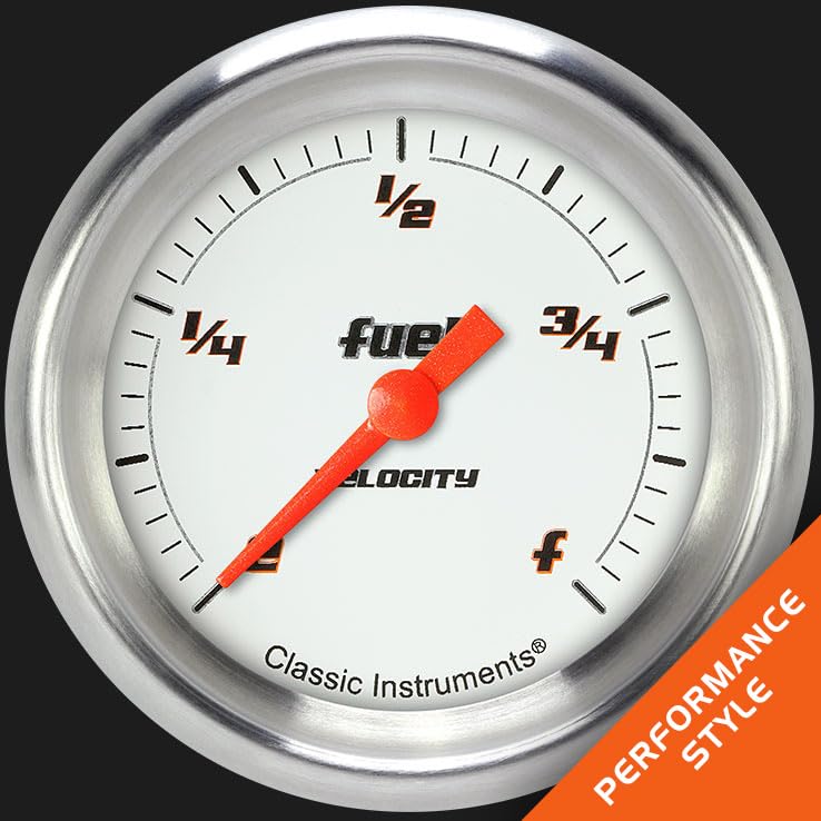 Velocity White Classic Instruments 2 5/8" Fuel Pressure Gauge VS309WAPF
