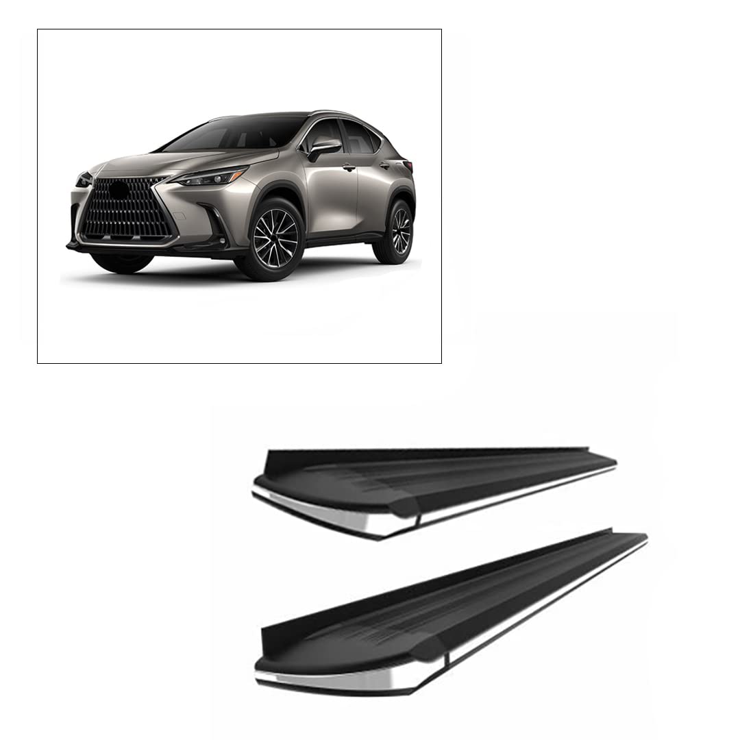 Black Aluminum Black Horse Exceed Running Boards Compatible with 2015-2017 Lexus NX200t&2018-2020 Lexus NX300&2018-2020 Lexus NX300