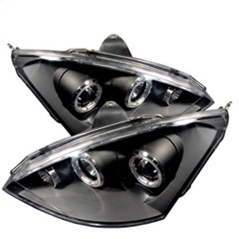 LED Halo Spyder Auto Projector Headlights Black/Clear