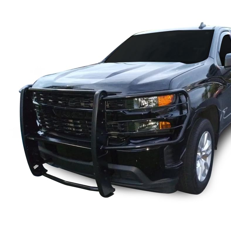 Off Road Black Horse Grille Guard Modular Black Compatible with 2019-2021 Chevrolet Silverado 1500/2022 Chevrolet Silverado 1500 LTD (Excl. 2019 Silverado 1500 LTD)-17GT29MA