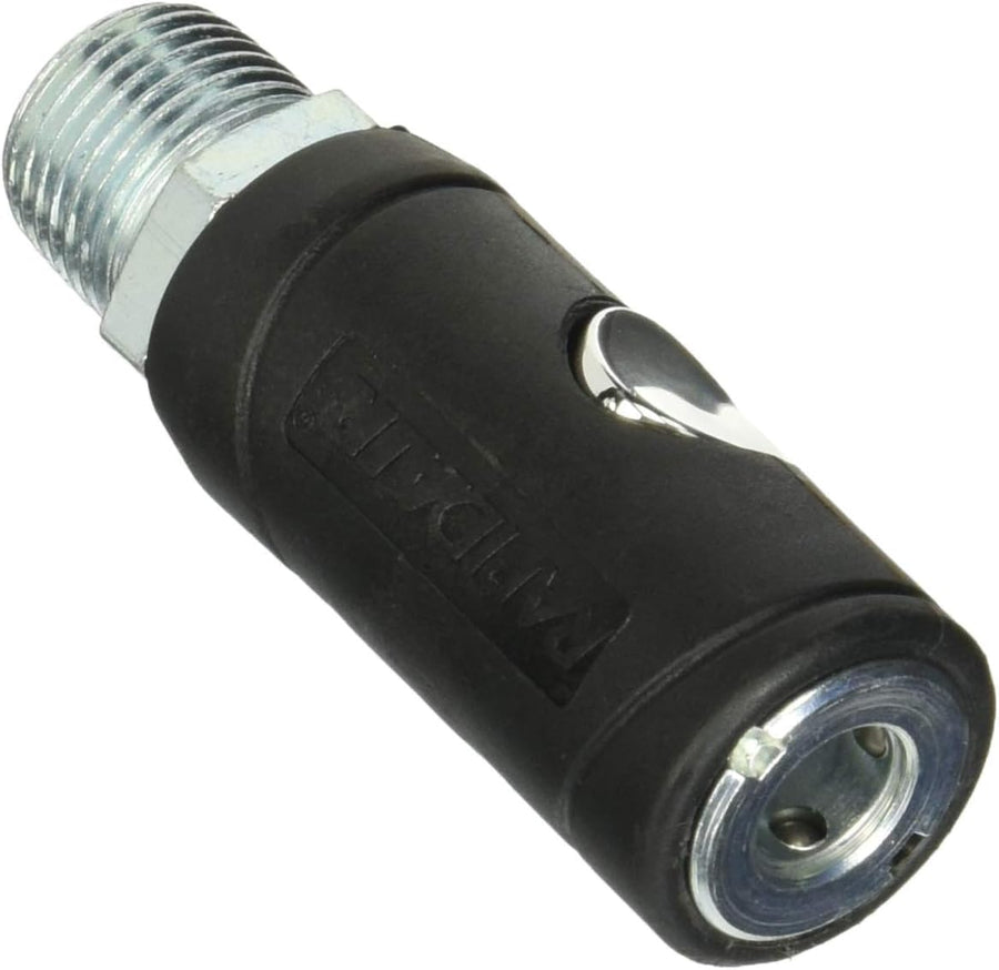 K7241 Rapidair Push Button Safety Air Quick Coupler, 1/2 Male NPT, Black