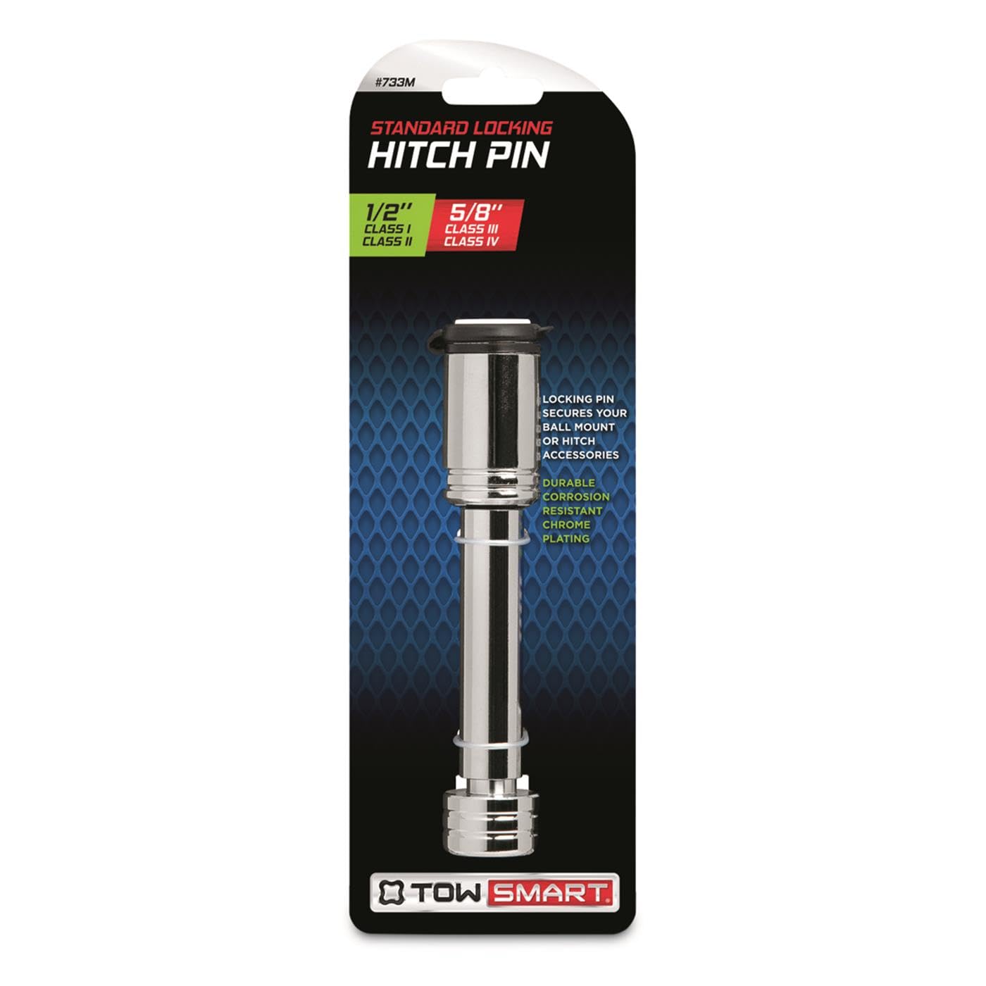 TowSmart 0.5 or 0.62 in. Standard Locking Hitch Pin 733