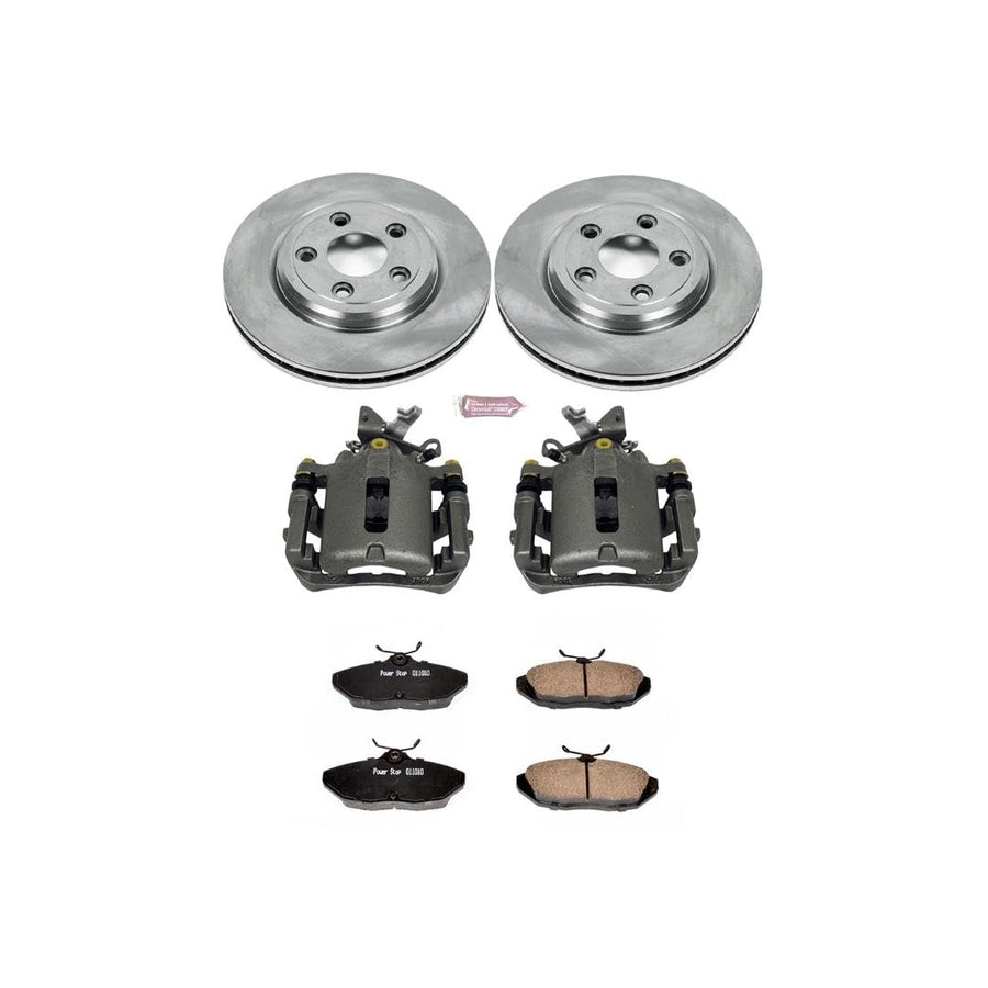 Power Stop KCOE1360 Replacement Autospeciality Rear Caliper Kit- OE Rotors, Ceramic Brake Pads, Calipers For Jaguar S-Type 2000-2002 [Model Specific]