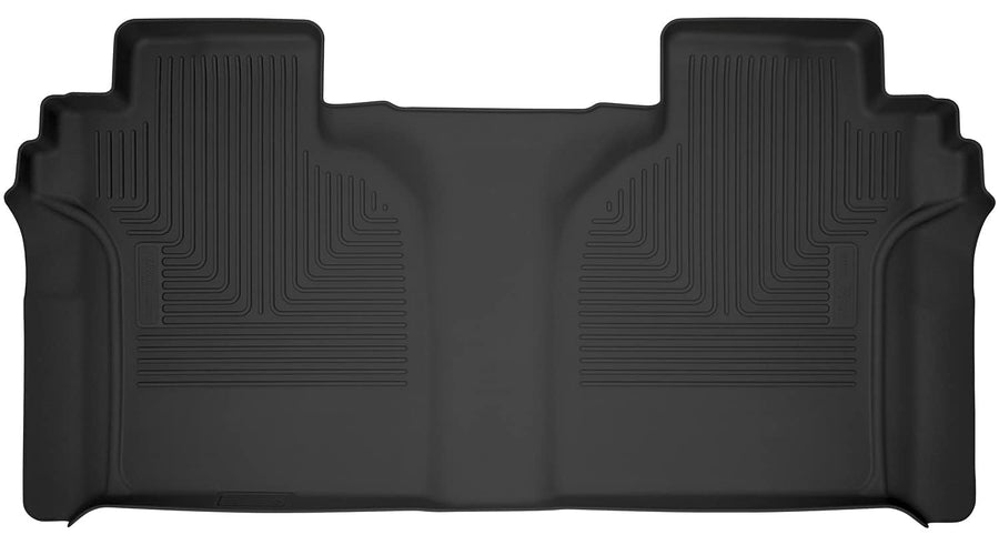 Husky Liners X-act Floor Mats Contour | Fits 2019-2026 Chevrolet Silverado & GMC Sierra 1500 & 2020-2026 Silv./Sierra 2500/3500 Crew CAB ONLY w/Underseat Storage | 2nd Row, 1-pc Black - 54201