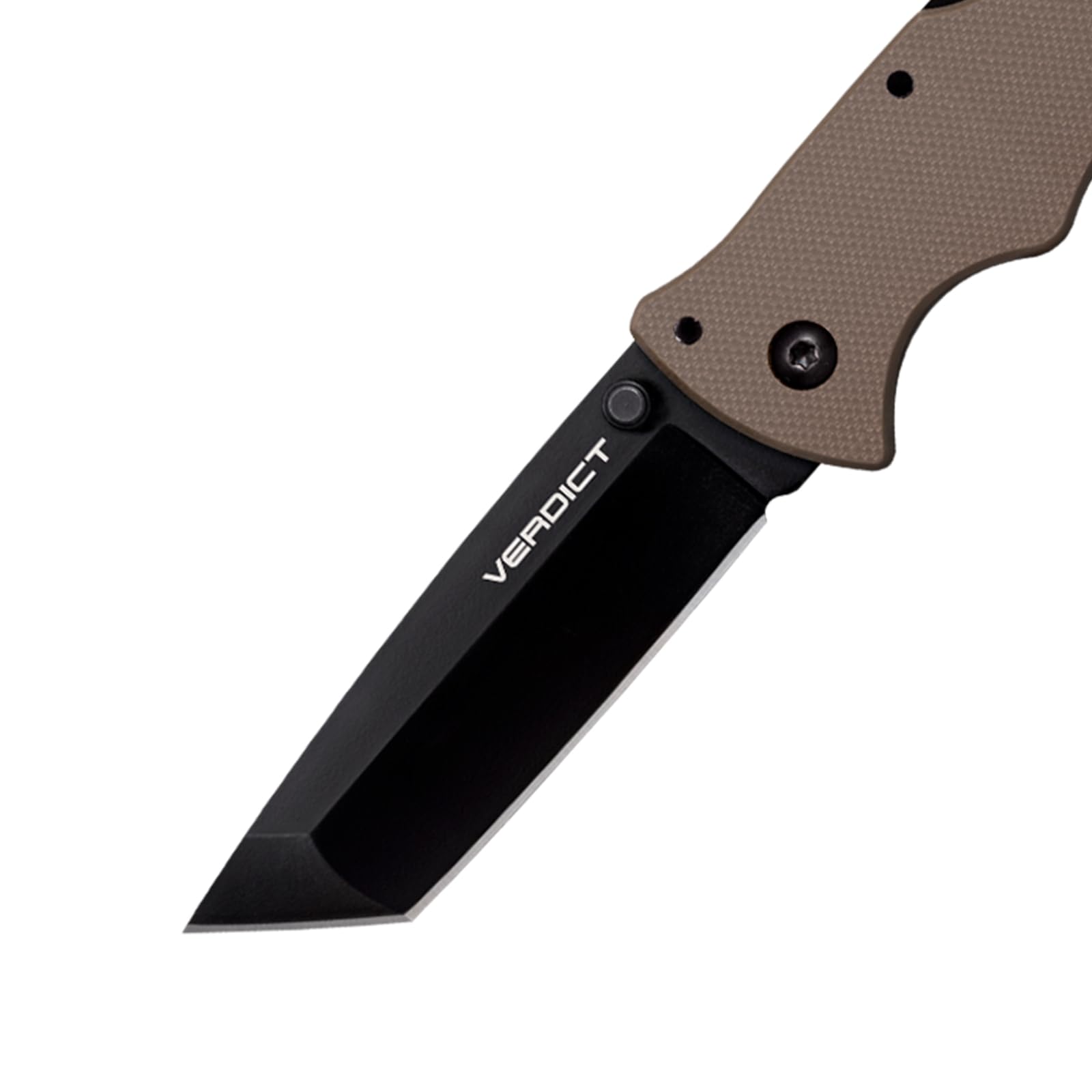 3" Cold Steel Verdict AUS10A Tanto Point Blade 4.25" G-10 FDE Handle Everyday Carry Tactical Folding Knife with Tri-Ad Lock