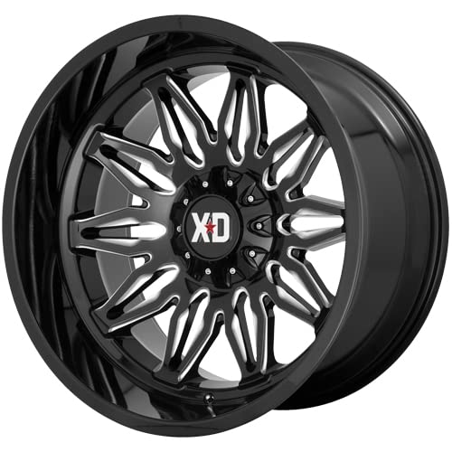 Xd859 Gunner Gloss Black Milled Wheel XD Wheels with Alloy Steel (22 x 10. inches /5 x 78 mm, -18 mm Offset)