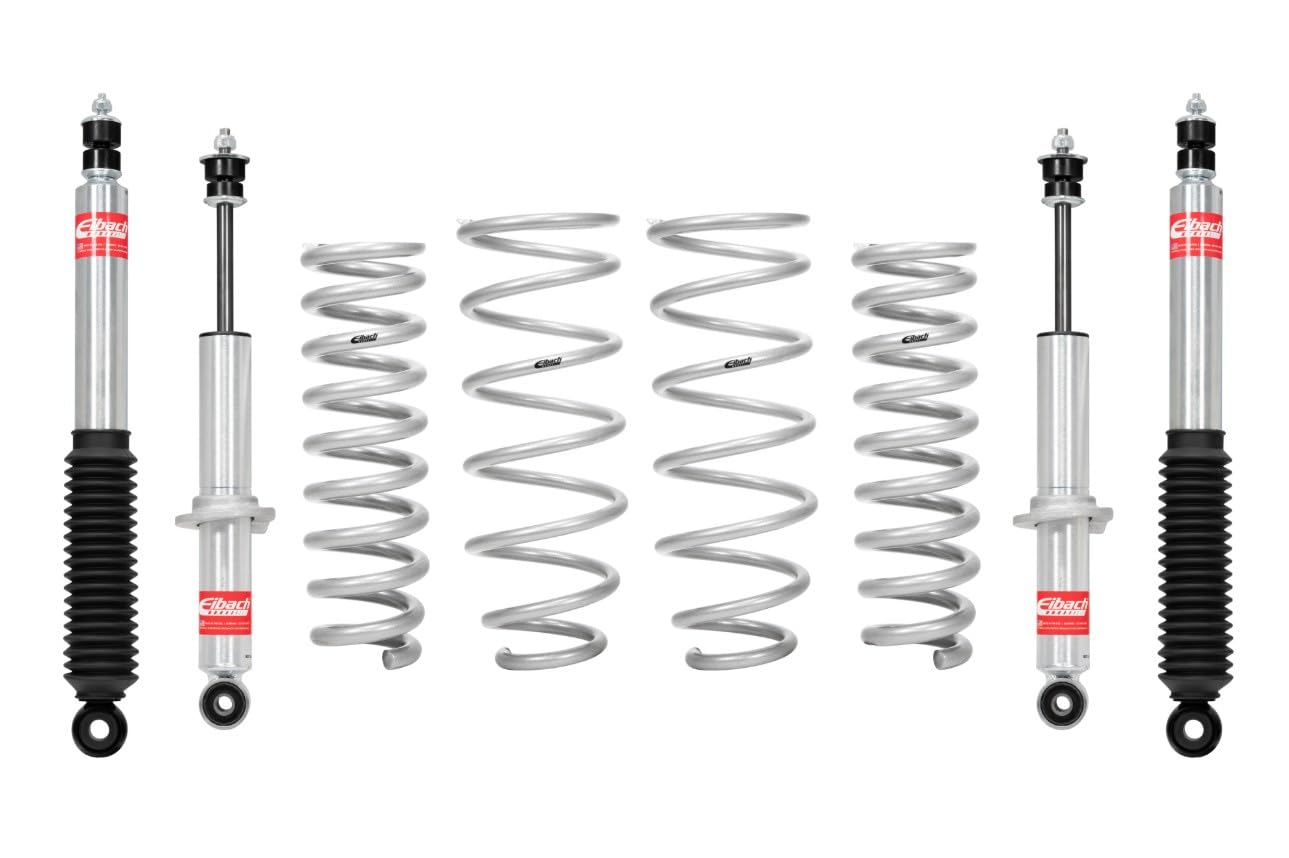 Eibach PRO-TRUCK-LIFT Suspension Lift Kit, 2-1/2 in Front Lift, 1 in Rear Lift, Shocks/Springs, compatible with Toyota Midsize SUV 1996-2002, Kit