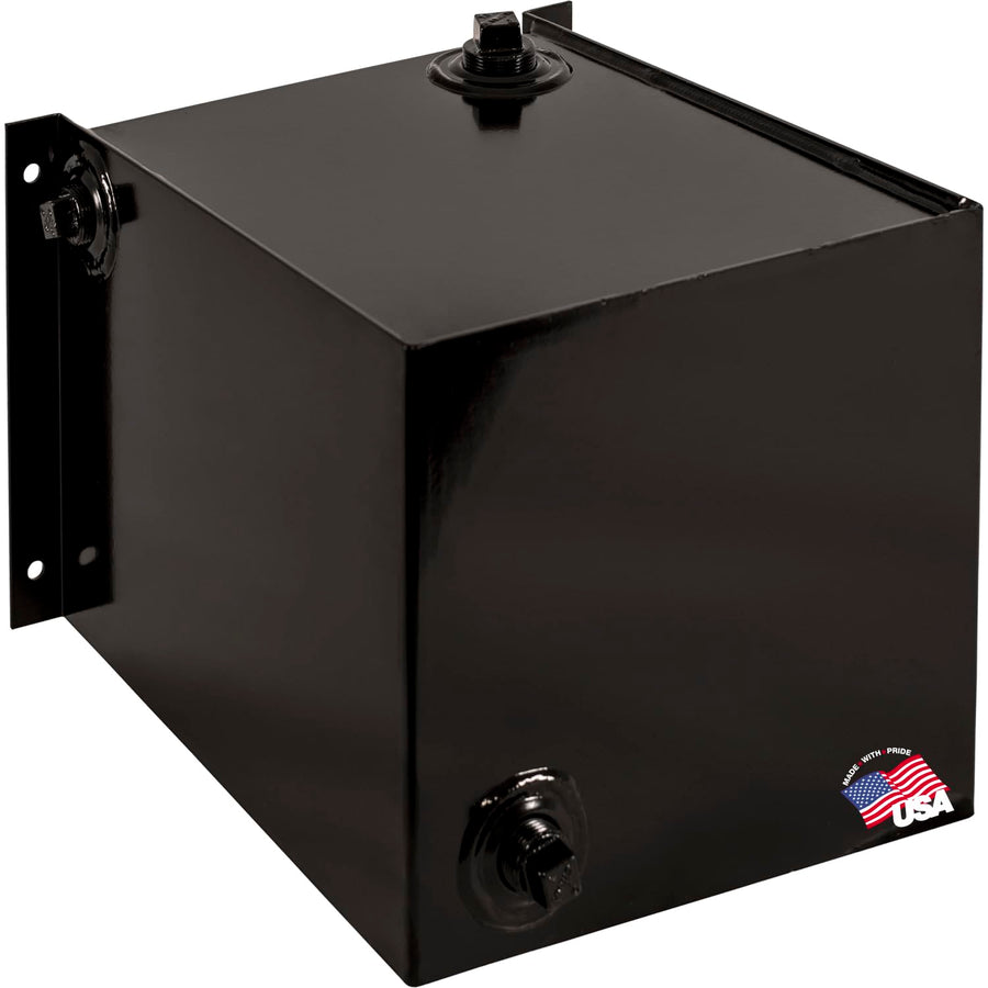 Buyers Products Side Mount SMR7S Steel Hydraulic Reservoir, 7 Gallon, Powder-Coated HRPO Steel, Internally Baffled, Welded Rear Brackets, 2 in. NPT Suction/Return, 1-1/4 in. NPT Return Port
