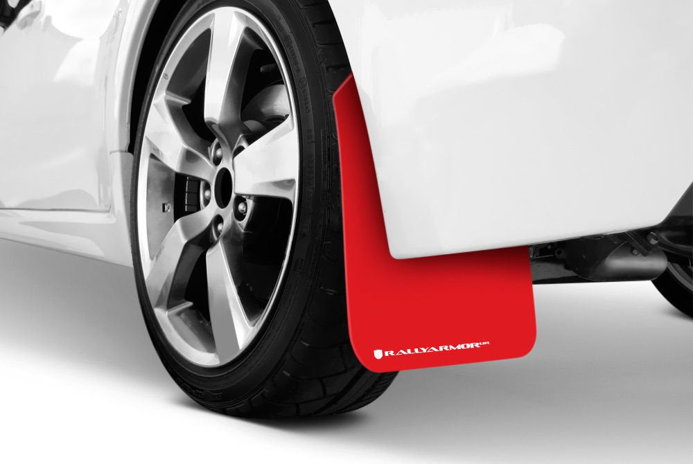 Rally Armor Red, White MF12-UR-RD/WH Mud Flap with Logo (Universal Fitment (no Hardware) UR), 1 Pack