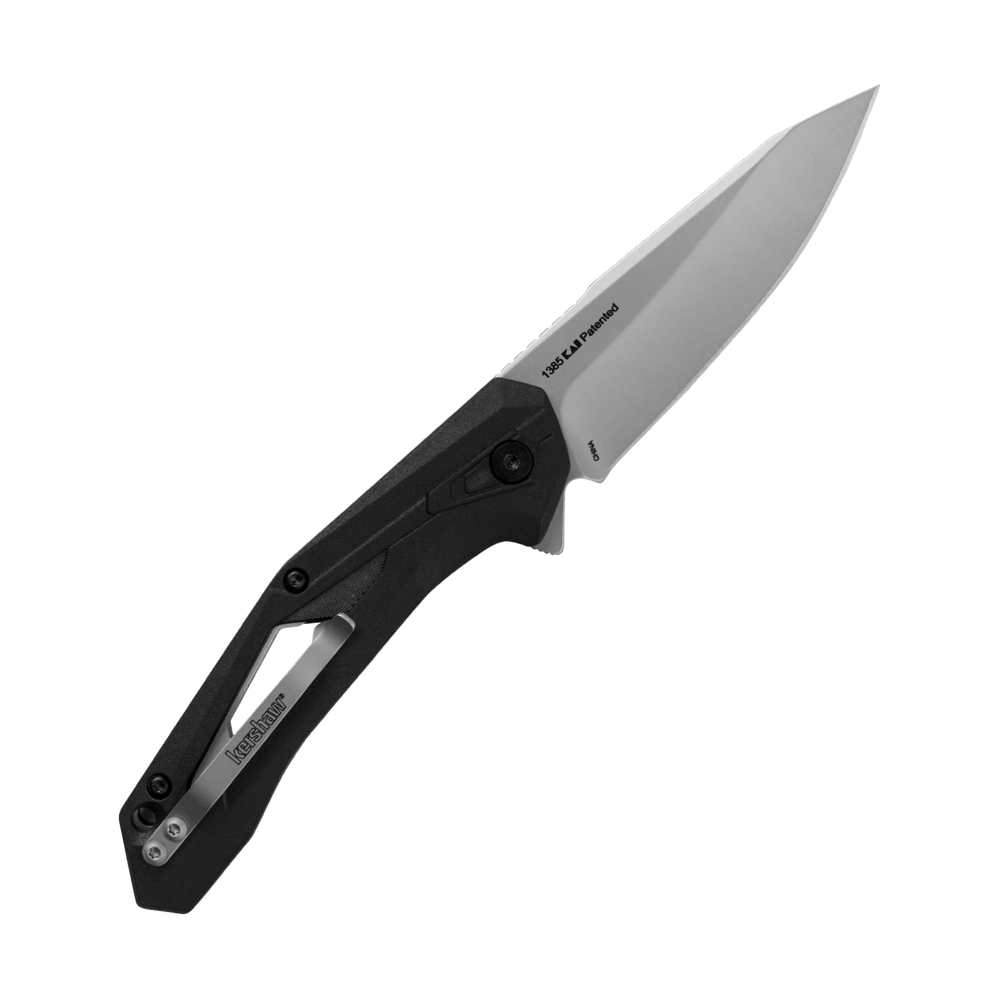 Kershaw Assisted Opening Airlock Knife Black FRN (3" Bead Blast) 1385