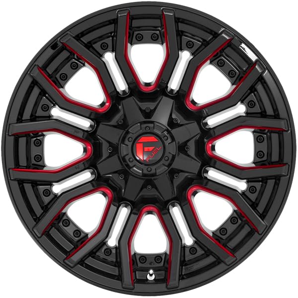 D712 RAGE FUEL OFF-ROAD 22X10, 8X6.5, 4.79, -18mm GLOSS BLACK RED TINTED CLEAR - D71222008247