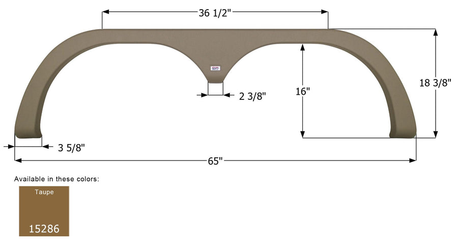 Tandem Axle Fender Skirt ICON 15286 FS5286 for Jayco - Taupe