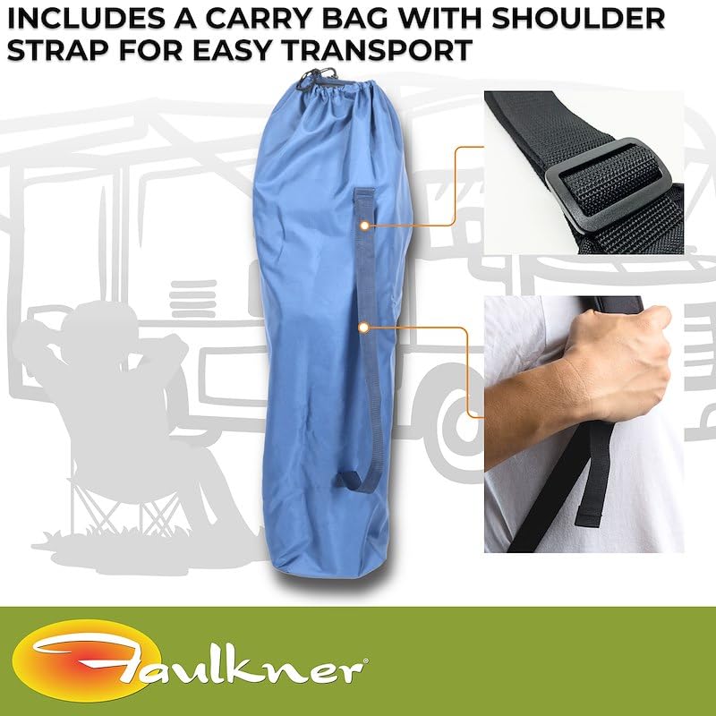 Big Dog Faulkner Bucket Chair Foldable Camping Chair Blue with Padded Seat and Backrest 3/4 Inch Steel Frame Carry Bag with Shoulder Strap 300 lb Capacity