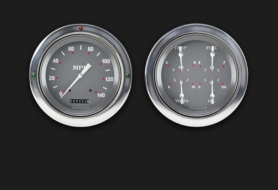 Classic Instruments 1954-1955 Chevy Truck CT54SG52 Silver Gray 4 5/8" Speedometer & Quad Gauge - GM