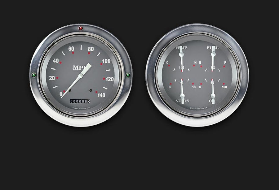 Classic Instruments 1954-1955 Chevy Truck CT54SG52 Silver Gray 4 5/8" Speedometer & Quad Gauge - GM