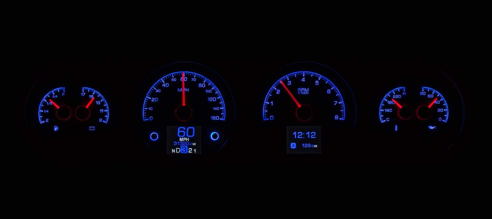 Dakota Digital 64-67 Pontiac GTO Lemans Analog Gauges Kit Silver Alloy HDX-64P-GTO-S Tempest