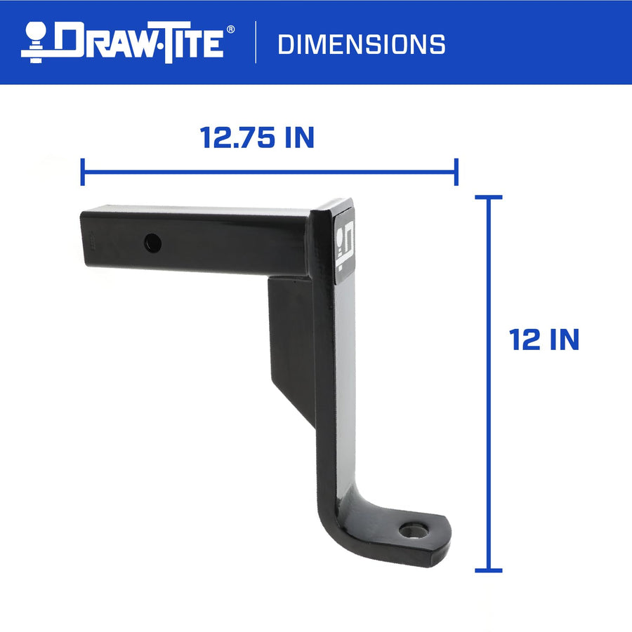 9" Draw-Tite Trailer Hitch Ball Mount, Fits 2 Inch Square Receiver, 11 Inch Drop, 9.75 Inch Rise, 5,000 lbs. Capacity