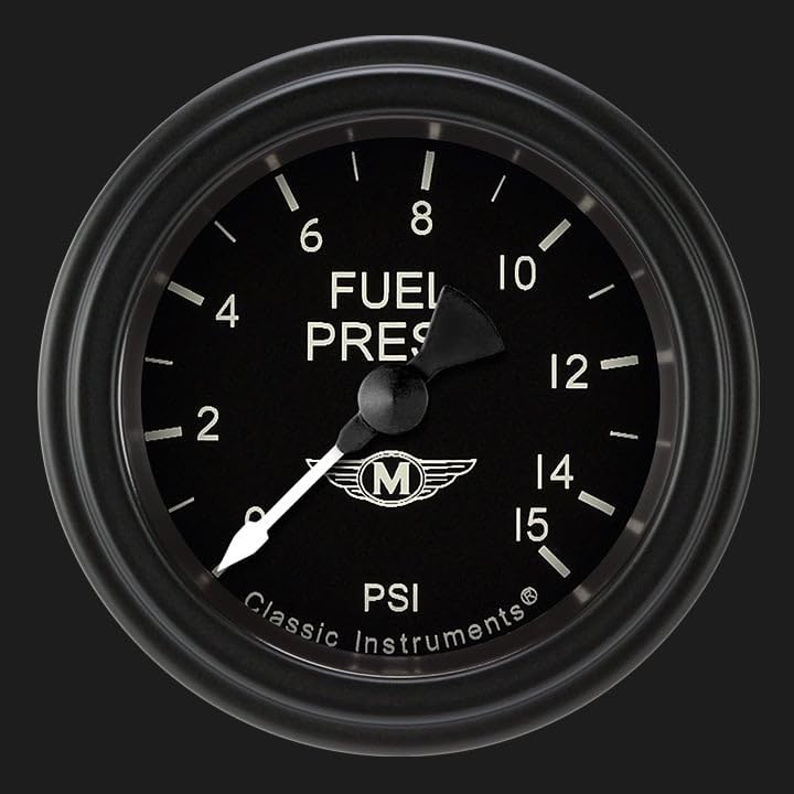 MA145BLF Classic Instruments Moal Bomber 2-1/8" Fuel Pressure Gauge 15 PSI Electric